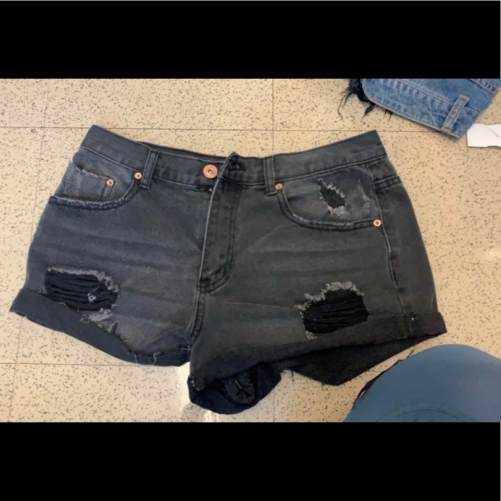 Black Jean Shorts